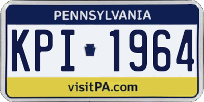 PA license plate KPI1964