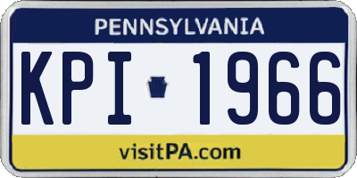 PA license plate KPI1966