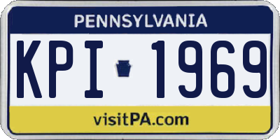 PA license plate KPI1969