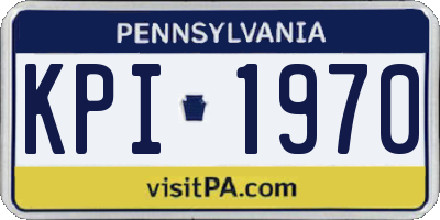 PA license plate KPI1970