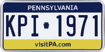 PA license plate KPI1971