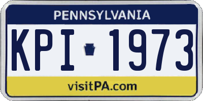 PA license plate KPI1973