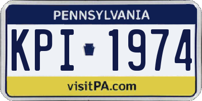PA license plate KPI1974