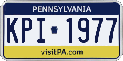 PA license plate KPI1977