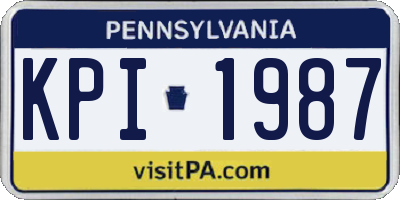 PA license plate KPI1987