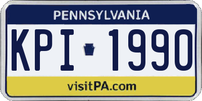 PA license plate KPI1990