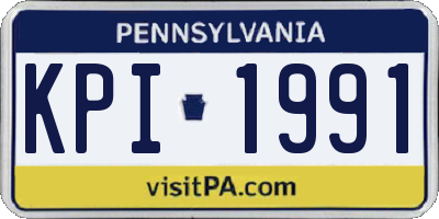 PA license plate KPI1991