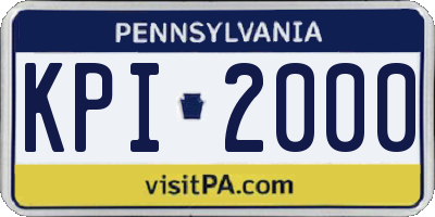 PA license plate KPI2000