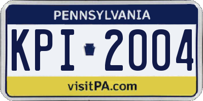 PA license plate KPI2004