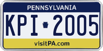 PA license plate KPI2005