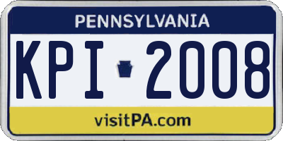 PA license plate KPI2008