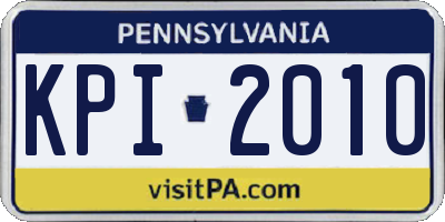 PA license plate KPI2010