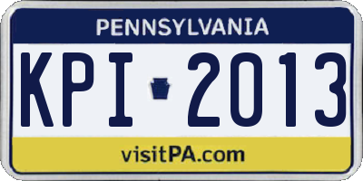 PA license plate KPI2013