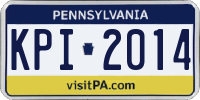 PA license plate KPI2014