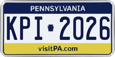 PA license plate KPI2026