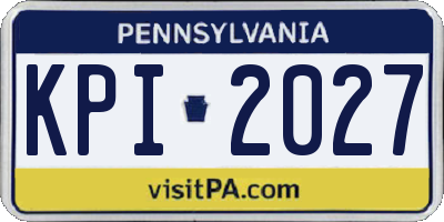 PA license plate KPI2027