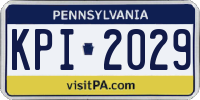 PA license plate KPI2029