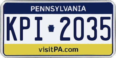 PA license plate KPI2035