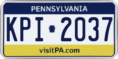 PA license plate KPI2037