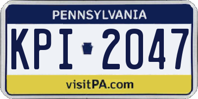 PA license plate KPI2047