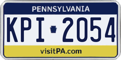 PA license plate KPI2054
