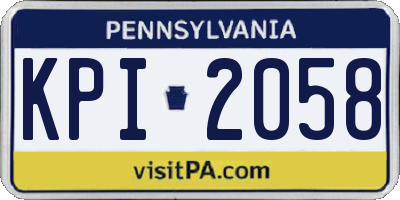 PA license plate KPI2058
