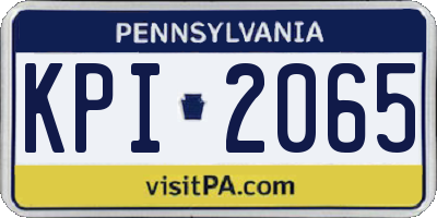 PA license plate KPI2065
