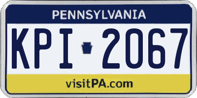 PA license plate KPI2067