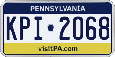 PA license plate KPI2068