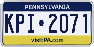 PA license plate KPI2071