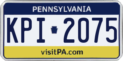PA license plate KPI2075