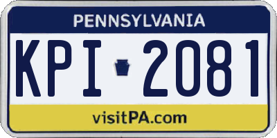 PA license plate KPI2081
