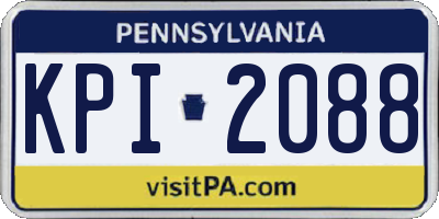 PA license plate KPI2088