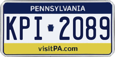 PA license plate KPI2089