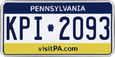 PA license plate KPI2093