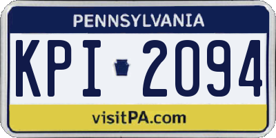 PA license plate KPI2094