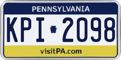 PA license plate KPI2098