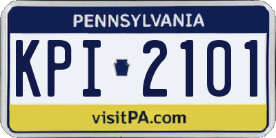 PA license plate KPI2101