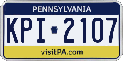 PA license plate KPI2107