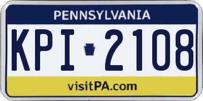 PA license plate KPI2108