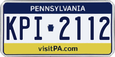 PA license plate KPI2112