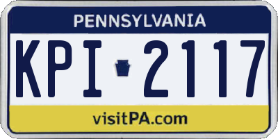 PA license plate KPI2117