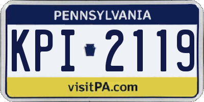 PA license plate KPI2119