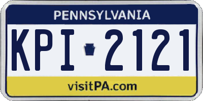 PA license plate KPI2121