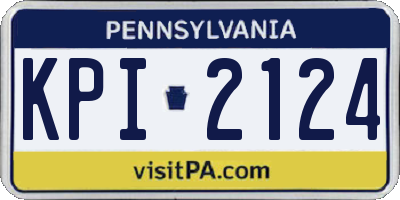 PA license plate KPI2124