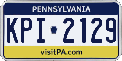 PA license plate KPI2129