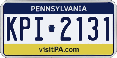 PA license plate KPI2131