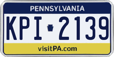 PA license plate KPI2139