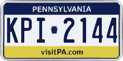 PA license plate KPI2144