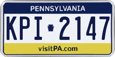 PA license plate KPI2147